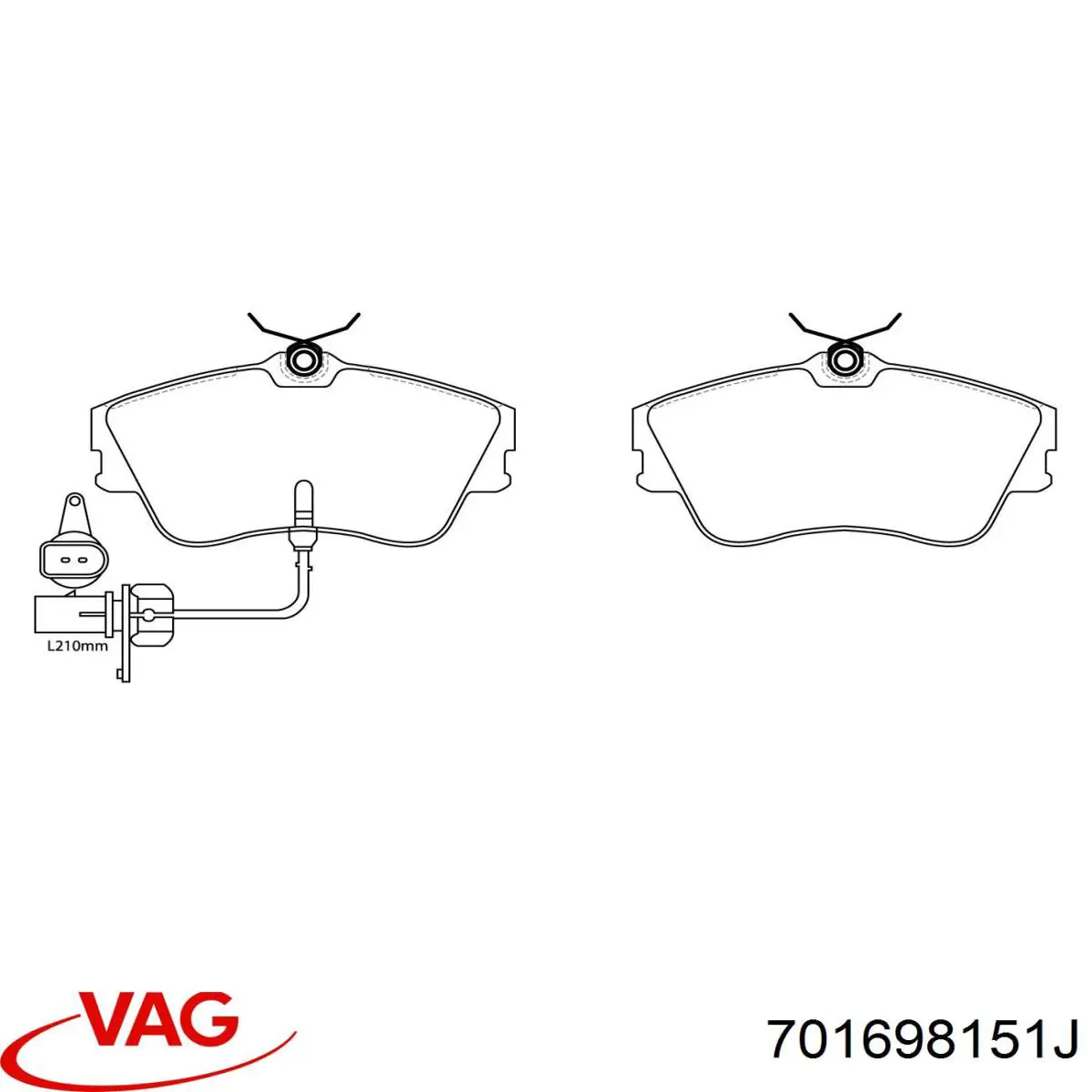 Передні тормозні колодки 701698151J VAG