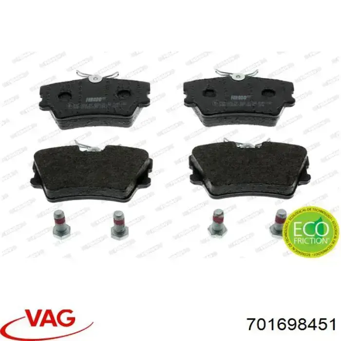 Купити 701698451 VAG Задні колодки