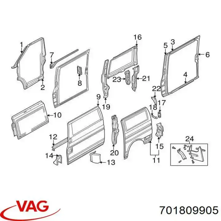 Купити 701809905 VAG Лючок (дверцята) бензобака