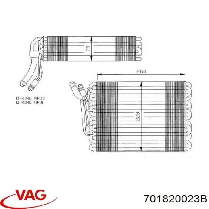 Купити 701820023B VAG Радіатор опалювача салону