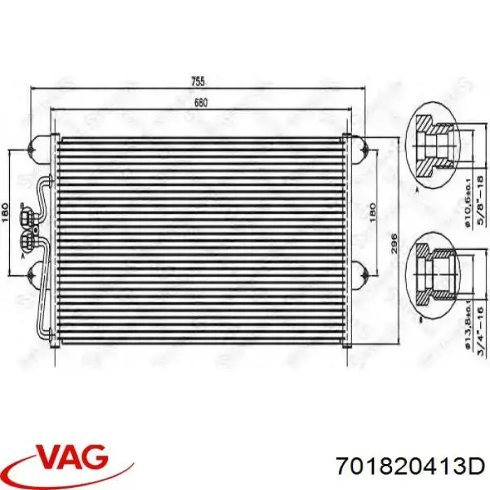 701820413D VAG радіатор кондиціонера