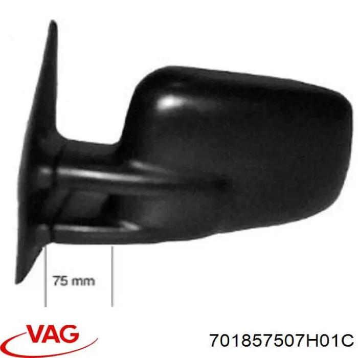 Ліве бокове дзеркало 701857507H01C VAG