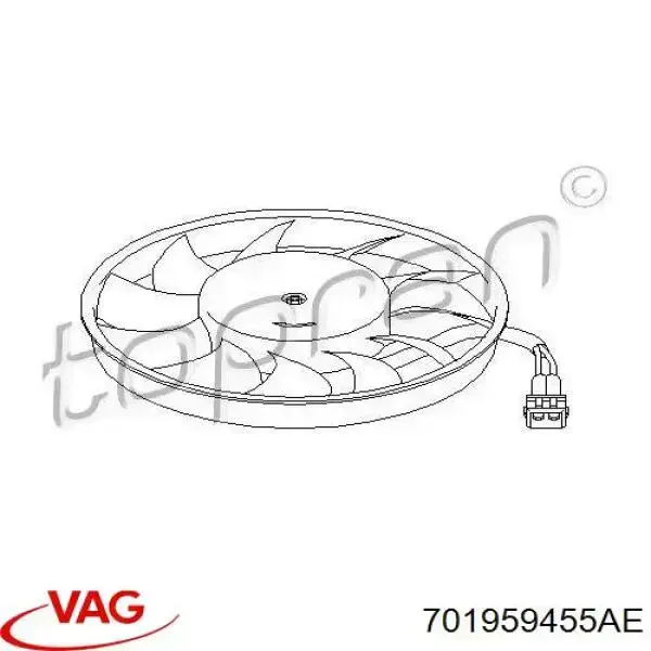 Купити 701959455AE VAG Вентилятор/крильчатка радіатора охолодження