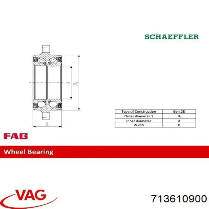 Підшипник маточини передньої 713610900 VAG