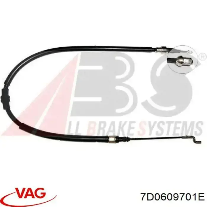 Купити 7D0609701E VAG Трос ручного гальма задній, правий/лівий
