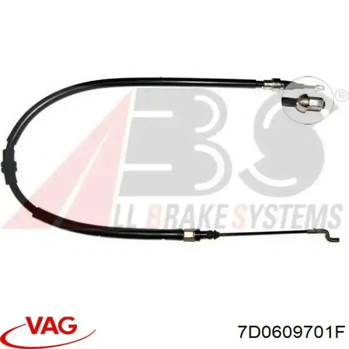 Купити 7D0609701F VAG Трос ручного гальма задній, правий/лівий