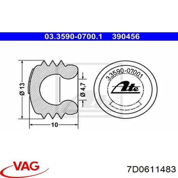 7D0611483 VAG ремкомплект супорту гальмівного переднього