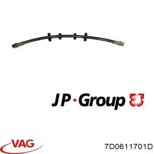 7D0611701D VAG Гнучка гальмівна трубка передня