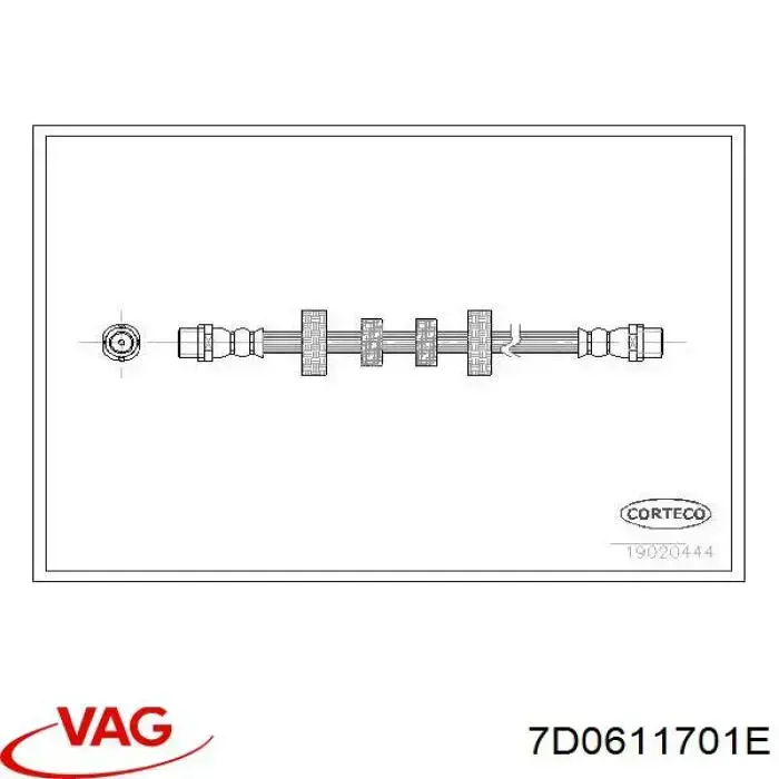 Шланг гальмівний передній 7D0611701E VAG