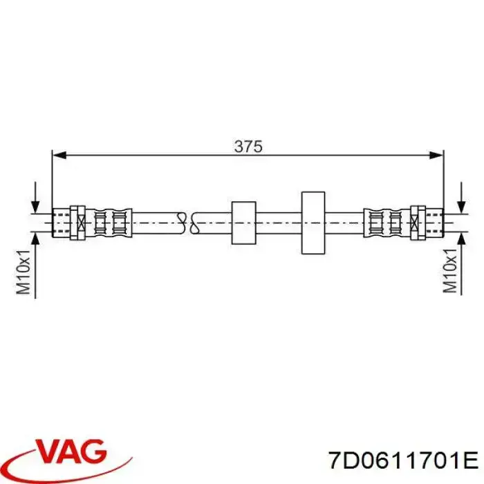 Купити 7D0611701E VAG Гальмівні шланги передні