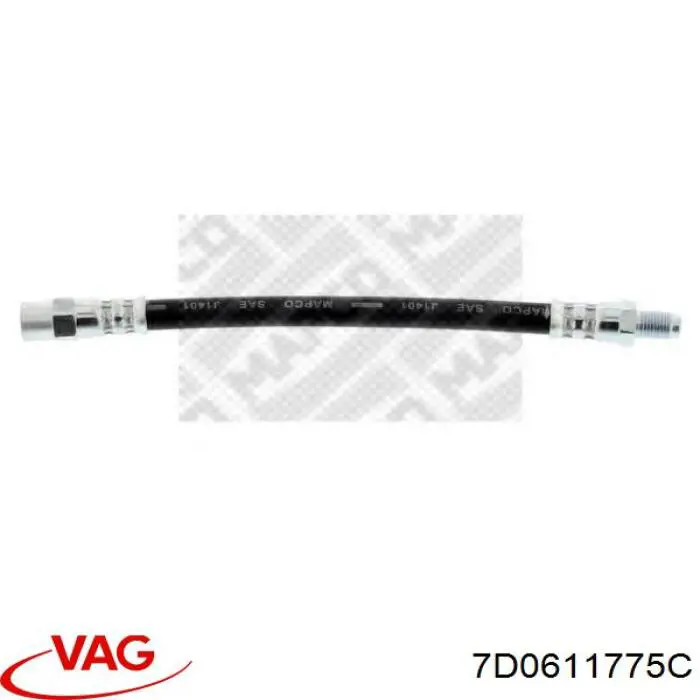 Шланг гальмівний задній, правий VAG 7D0611775C ціна, від 4.08 USD