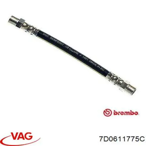 Купити 7D0611775C VAG Шланг гальмівний задній, правий