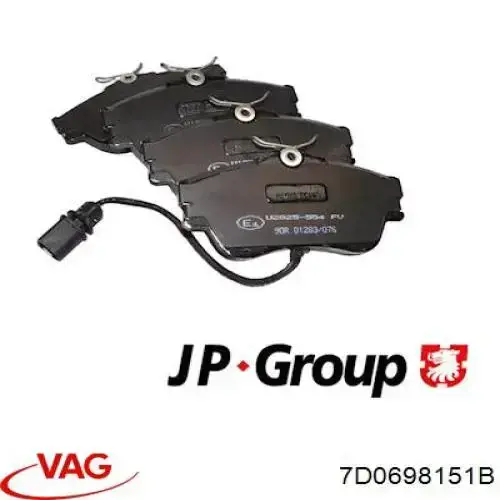 Гальмівні колодки VAG 7D0698151B ціна, від 23.90 USD