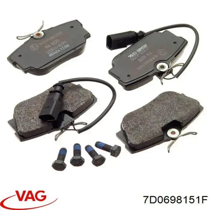 7D0698151F VAG Передні гальмівні колодки