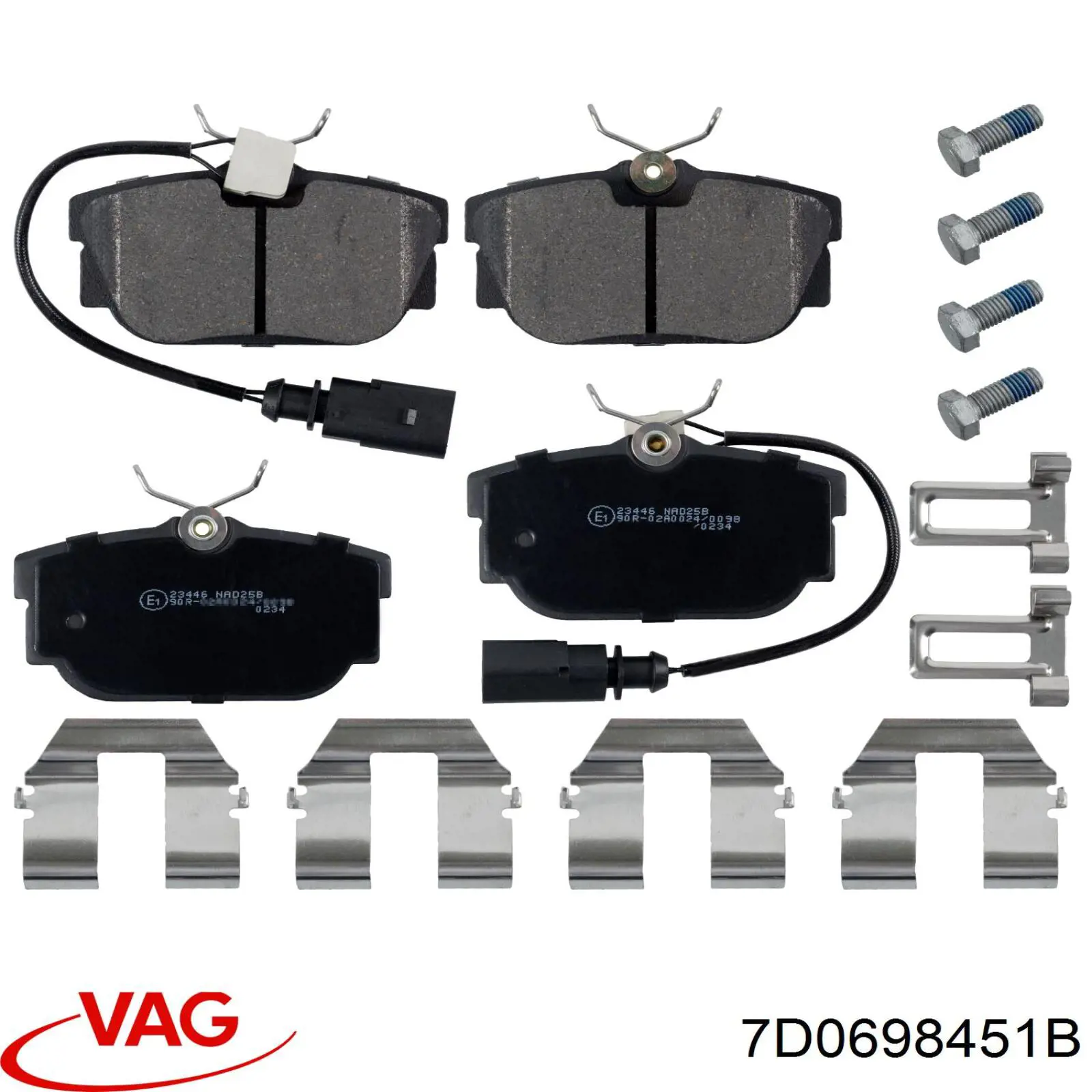 Задні гальмівні колодки VAG 7D0698451B ціна, від 17.83 USD