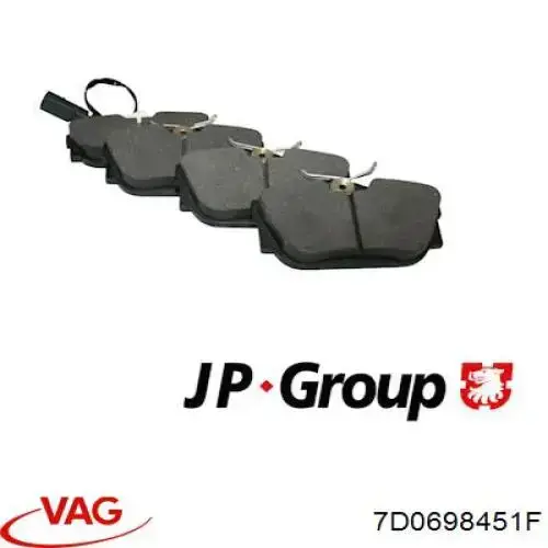 Задні гальмівні колодки VAG 7D0698451F ціна, від 17.76 USD