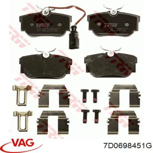 Задні гальмівні колодки 7D0698451G VAG
