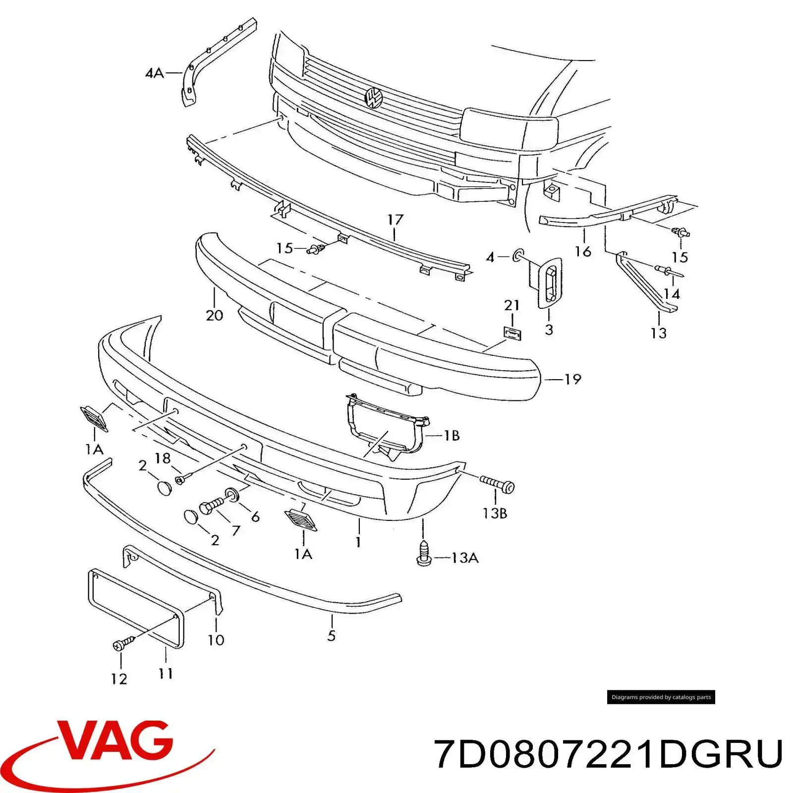 Бампер на авто VAG 7D0807221DGRU ціна, від 467.70 USD