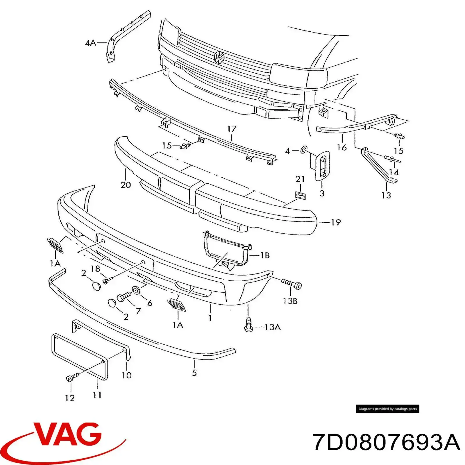 Абсорбер бампера переднього VAG 7D0807693A ціна, від 23.06 USD