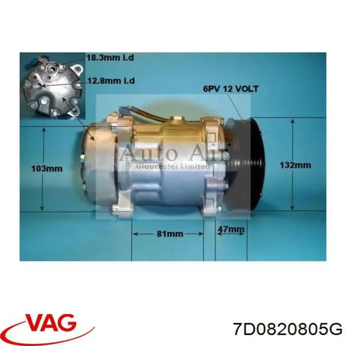 7D0820805G VAG Компресор холодоагенту