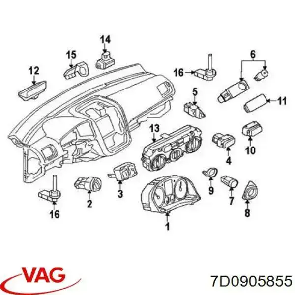 Личинка замка запалювання VAG 7D0905855 ціна, від 182.85 USD