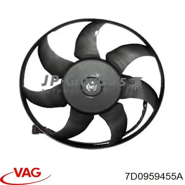 7D0959455A VAG електровентилятор охолодження в зборі (двигун + крильчатка)