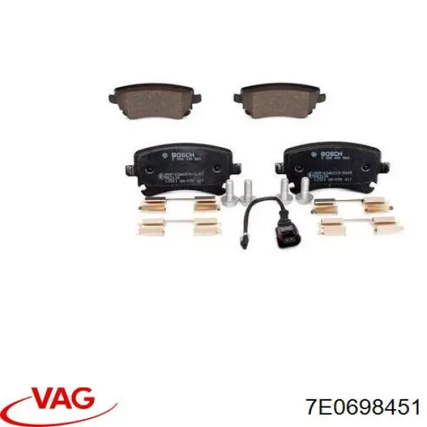 7E0698451 VAG Колодки гальмівні задні, дискові