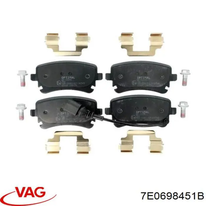 7E0698451B VAG Колодки гальмівні задні, дискові