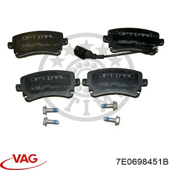Задні гальмівні колодки VAG 7E0698451B ціна, від 22.88 USD