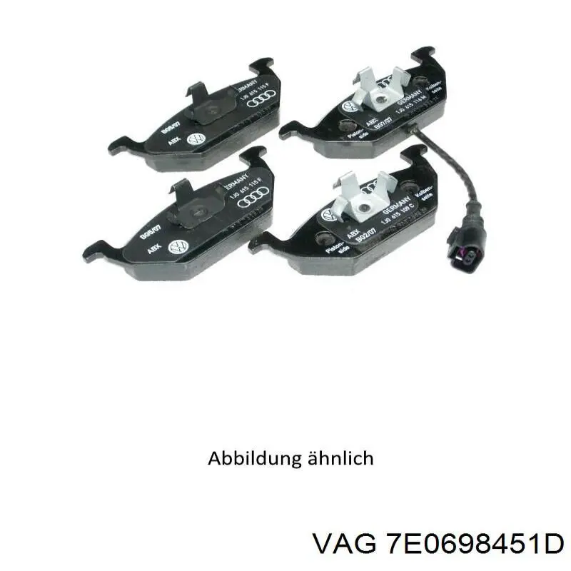 7E0698451D VAG Колодки гальмівні задні, дискові