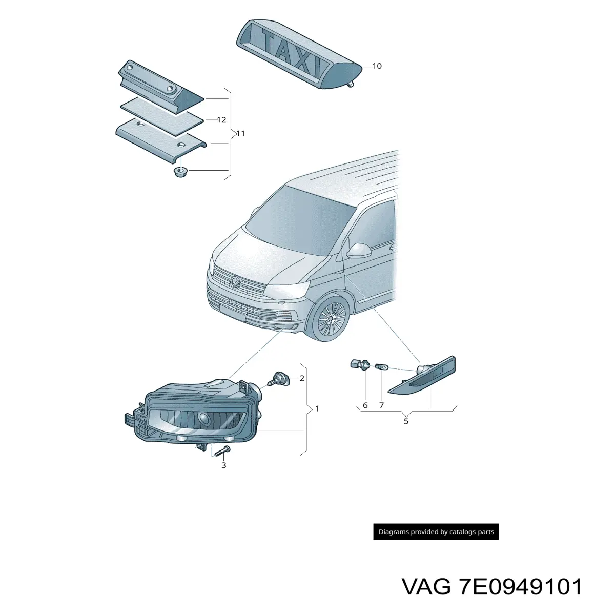 Покажчик повороту крила VAG 7E0949101 ціна, від 8.01 USD
