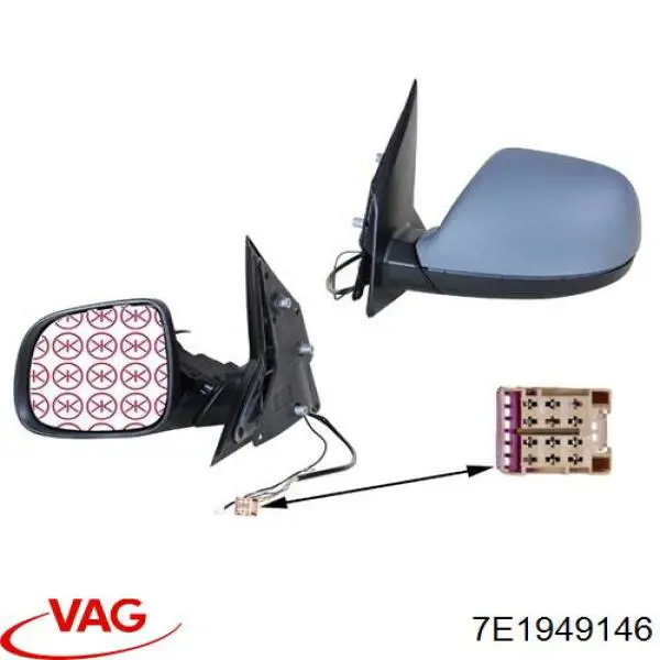 Праве бічне дзеркало VAG 7E1949146 ціна, від 76.31 USD