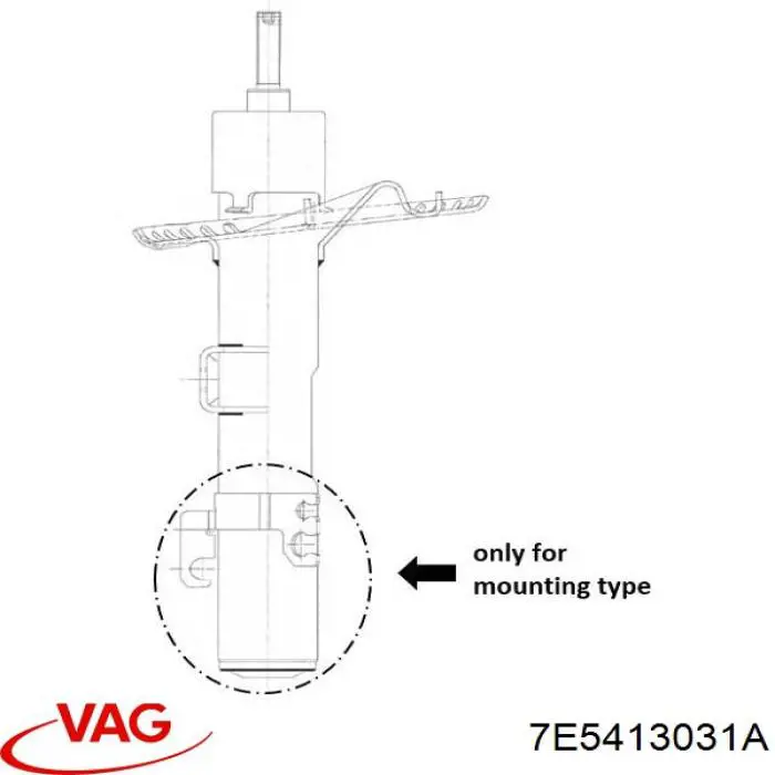Купити 7E5413031A VAG Амортизатор передньої підвіски