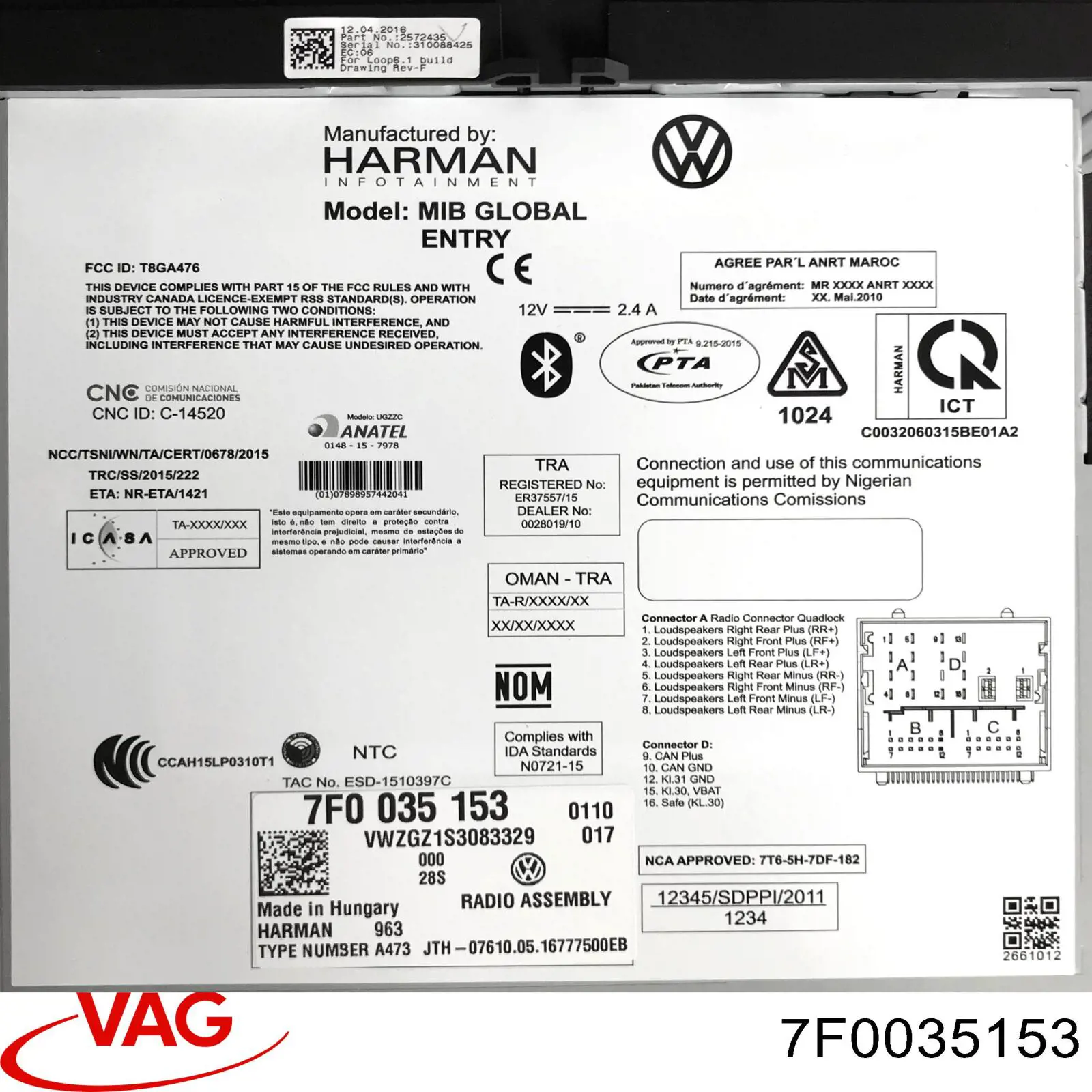  VAG 7F0035153 ціна, від 76.02 USD