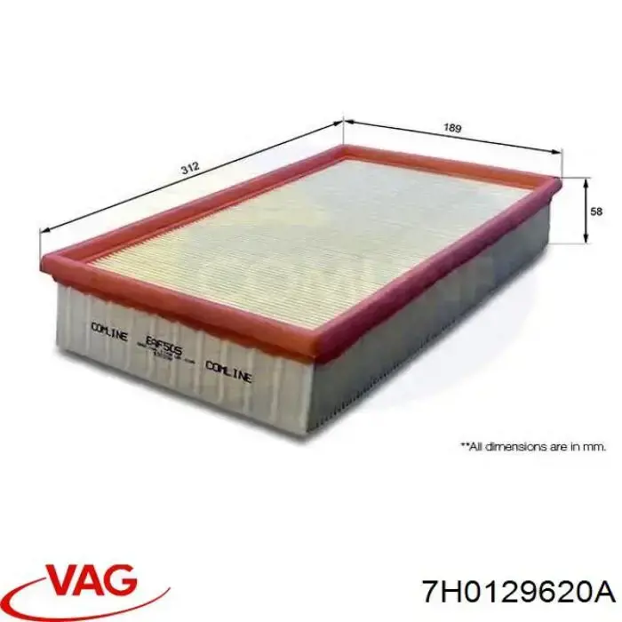 Повітряний фільтр 7H0129620A VAG