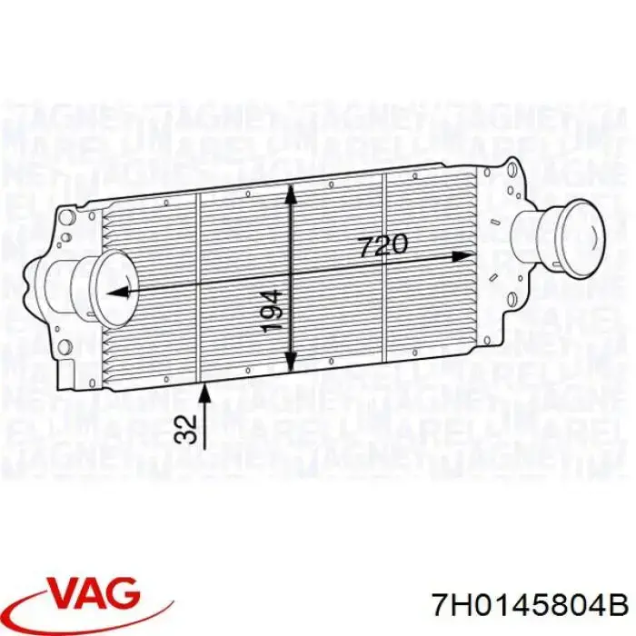 Система охолодження наддувочного повітря VAG 7H0145804B ціна, від 101.33 USD