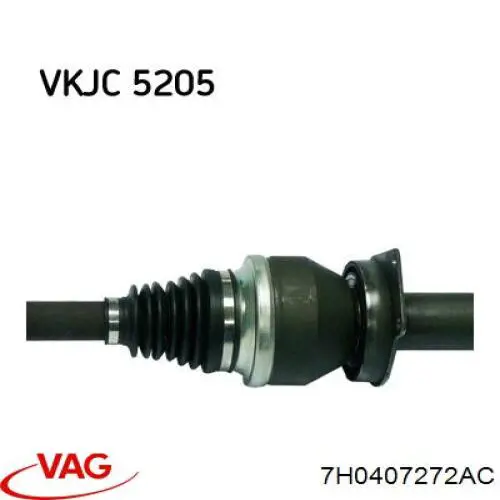 Піввісь передня, права VAG 7H0407272AC ціна, від 71.95 USD
