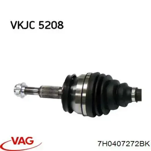 Піввісь передня, права VAG 7H0407272BK ціна, від 140.27 USD
