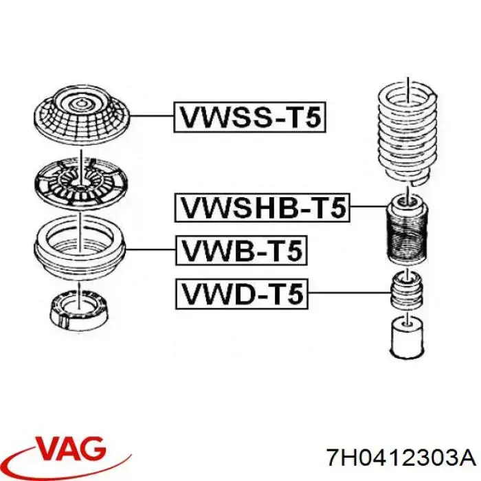 7H0412303A VAG Буфер-відбійник амортизатора переднього