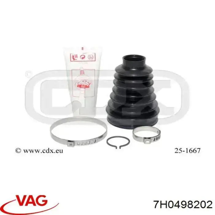 Пильник ШРУСа внутрішній, правий VAG 7H0498202 ціна, від 12.88 USD