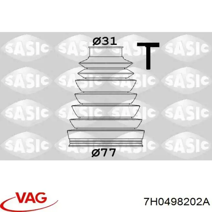 Пильник ШРУСа внутрішній 7H0498202A VAG