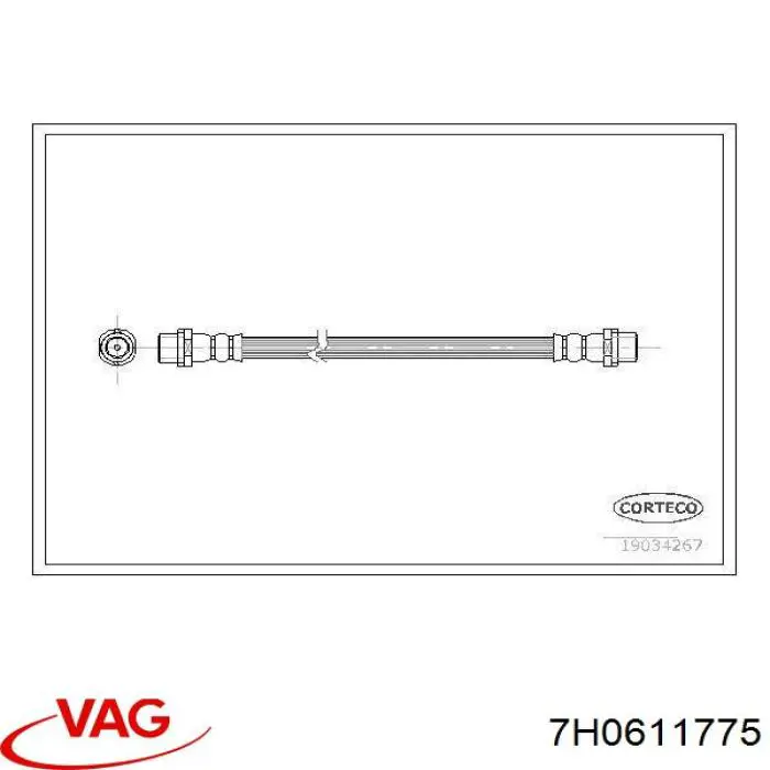 Шланг гальмівний задній VAG 7H0611775 ціна, від 5.96 USD
