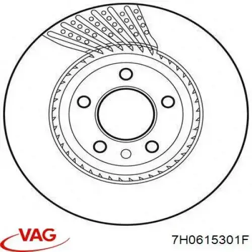 Диск гальмівний передній VAG 7H0615301F