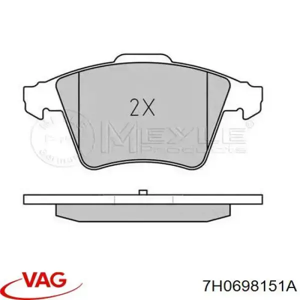 Купити 7H0698151A VAG Колодки гальмівні передні, дискові