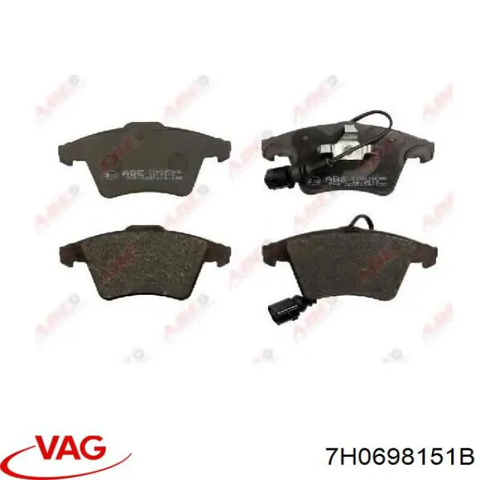 Купити 7H0698151B VAG Колодки гальмівні передні, дискові