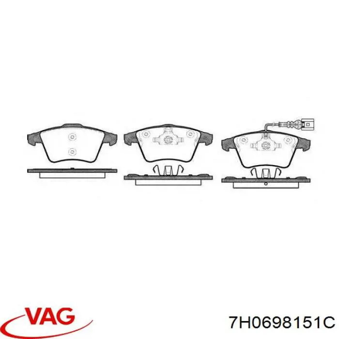 7H0698151C VAG Передні гальмівні колодки