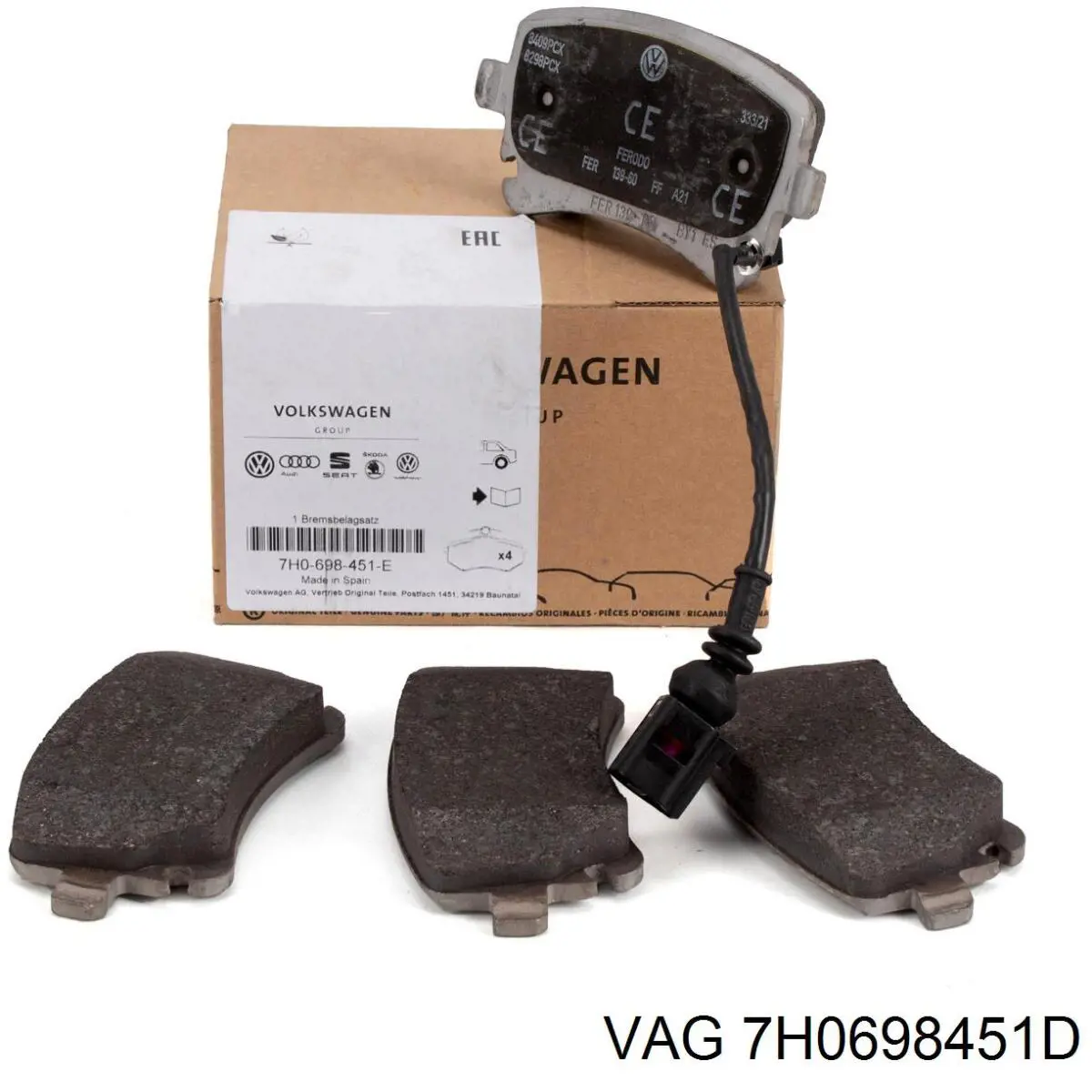 Задні гальмівні колодки VAG 7H0698451D ціна, від 159.31 USD