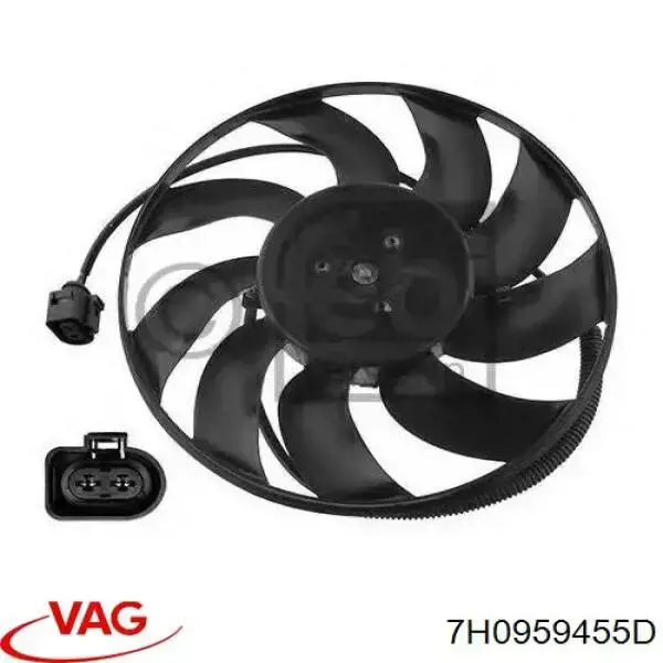 Купити 7H0959455D VAG Електровентилятор охолодження в зборі (двигун + крильчатка)