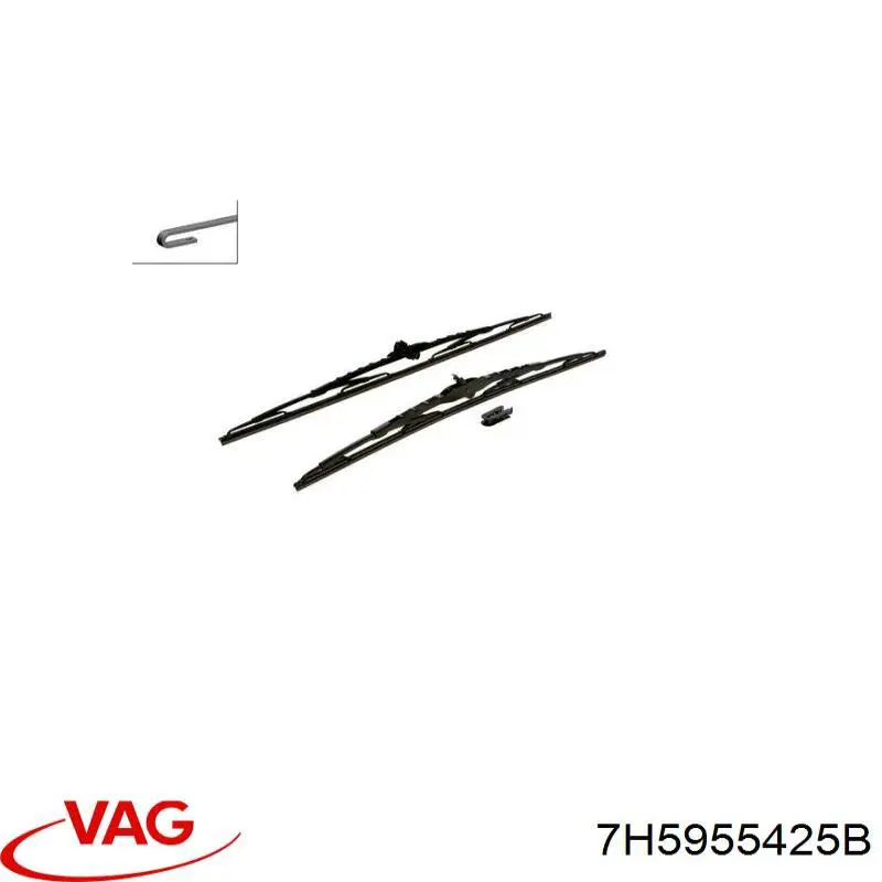 Щітка-двірник лобового скла, пасажирська 7H5955425B VAG