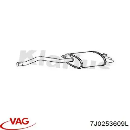 Глушник, задня частина 7J0253609L VAG